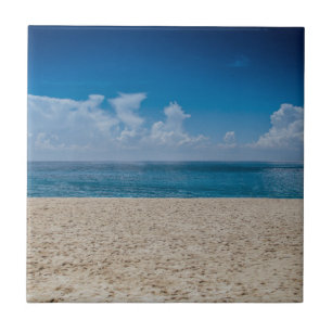 Carreau Bord de la mer bleu de Sandy d'horizon