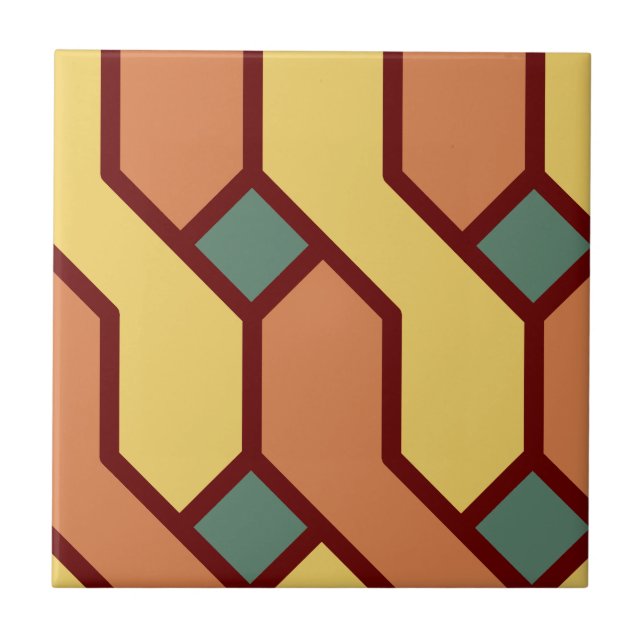 Carreau Borderline marron Abstrait, petit (4,25 po x 4,25  (Devant)