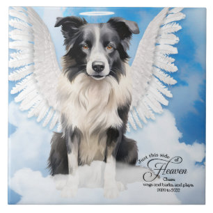 Carreau Bordure Collie Chien Angel Personnalisé Animal Mem