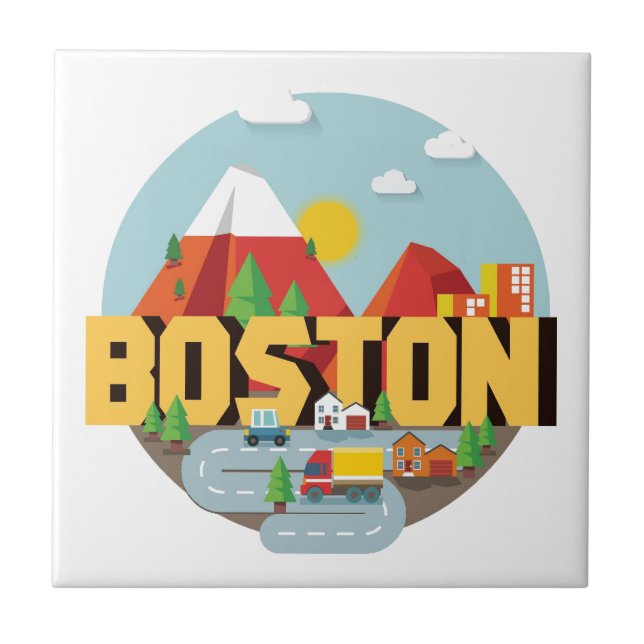 Carreau Boston comme destination (Devant)