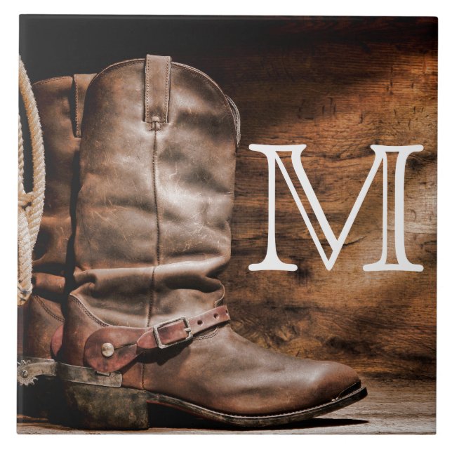 Carreau Botte de vache Boots Spur Pays Monogramme Display  (Devant)