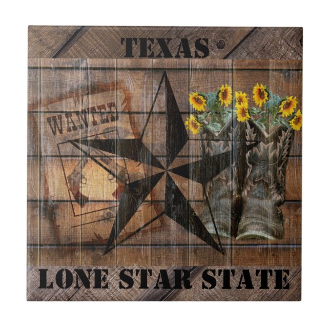 Carreau Bottes Russe Texas Star Western Pistol Cowboy (Devant)