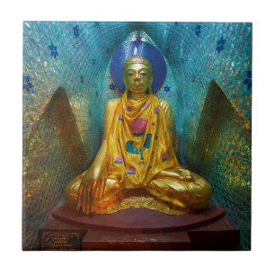 Carreau Bouddha dans alcôve ornée