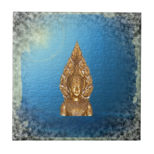 Carreau bouddha en bleu