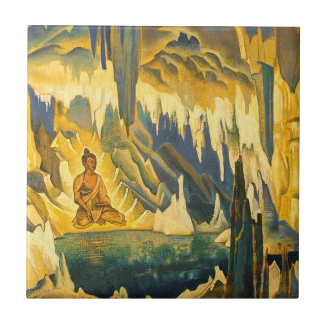 Carreau Bouddha le gagnant (art bouddhiste) (par Roerich) (Devant)