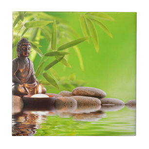 Carreau bouddha zen jardin de sérénité