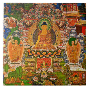 Carreau Bouddhisme bouddhiste de Bouddha bénissant le