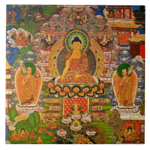 Carreau Bouddhisme bouddhiste de Bouddha bénissant le