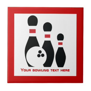 Carreau Boule de bowling et broches personnalisées