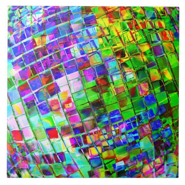 Carreau Boule Disco Planète Psychédélique (Devant)