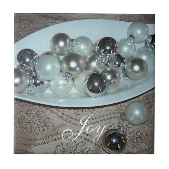 Carreau Boules de verre chatoyantes dans un plat (Devant)