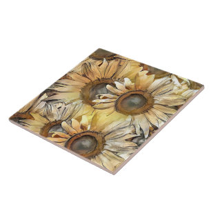 Carreau Bouquet d'aquarelle Collection de fleurs de soleil