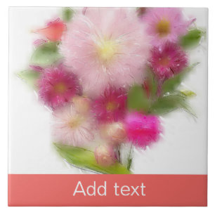 Carreau Bouquet de fleurs roses