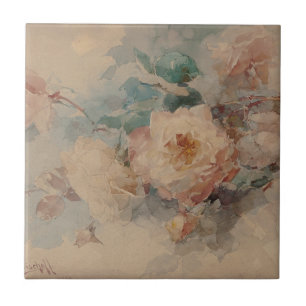 Carreau Bouquet de Rose - Franz Bischoff