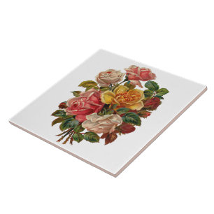 Carreau Bouquet de rose vintage