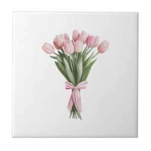 Carreau Bouquet de tulipes roses