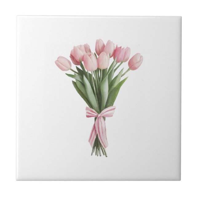 Carreau Bouquet de tulipes roses (Devant)