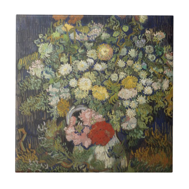 Carreau Bouquet de Vincent van Gogh | des fleurs dans un (Devant)