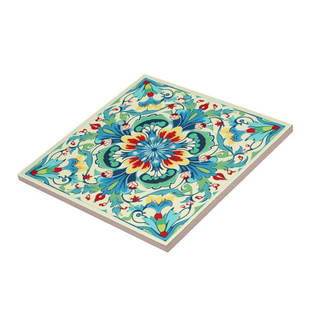 Carreau Bouquet Iznik Sunlit (Côté)