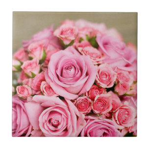 Carreau Bouquet nuptial rose roses
