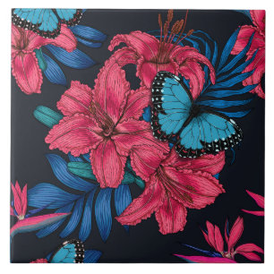 Carreau Bouquet tropical
