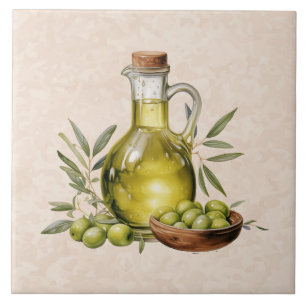 Carreau Bouteille d'huile d'olive de la Toscane rustique i