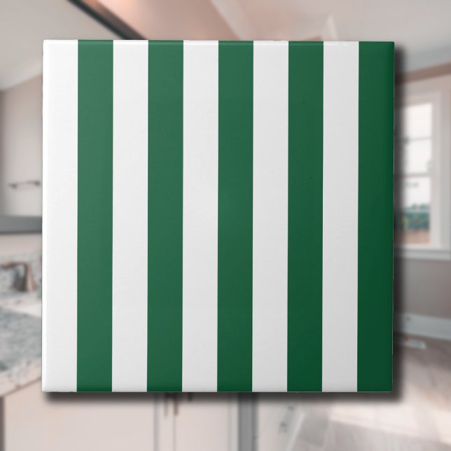 Carreau Bouteille vintage classique Vert & Blancs (Créateur téléchargé)