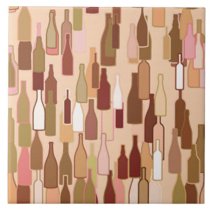 Carreau Bouteilles de vin, couleurs de terre, fond de