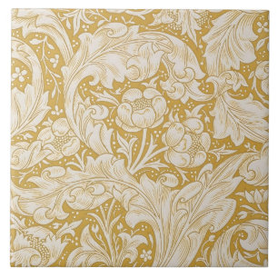 Carreau Bouton de célibataire en or de William Morris Flor