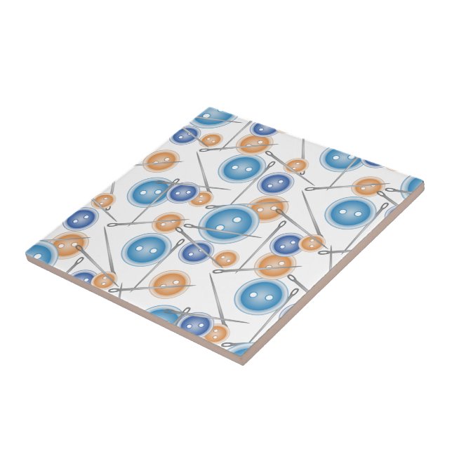 Carreau Boutons et aiguilles à coudre (Côté)