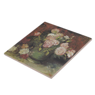 Carreau Bowl avec Peonies et Roses par Vincent van Gogh