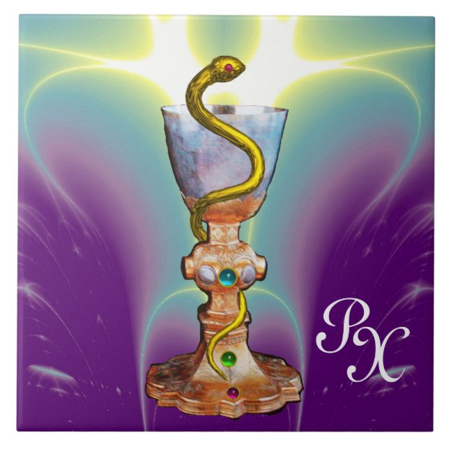 Carreau BOWL OF HYGEIA MONOGRAM Médecine, Pharmacie Purple (Devant)