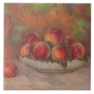 Carreau Bowl of Peaches (par Pierre-Auguste Renoir)