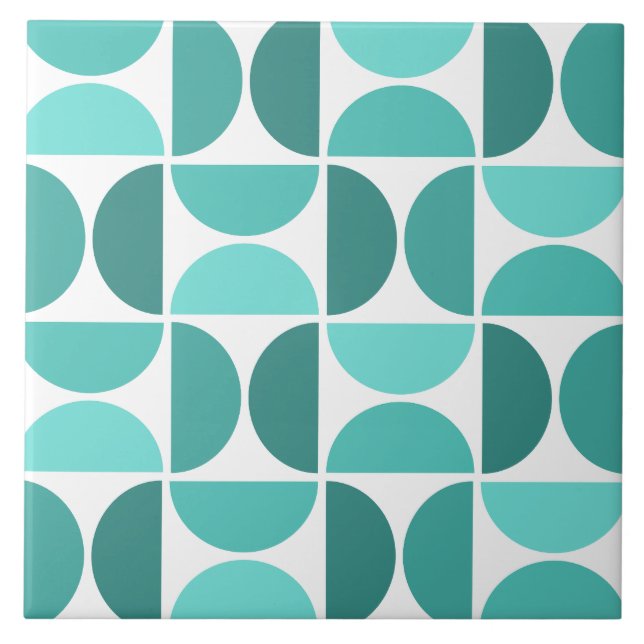 Carreau Bowles minimaux du milieu du siècle Art Turquoise (Devant)