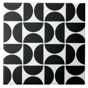 Carreau Bowles minimes du milieu du siècle Art noir blanc