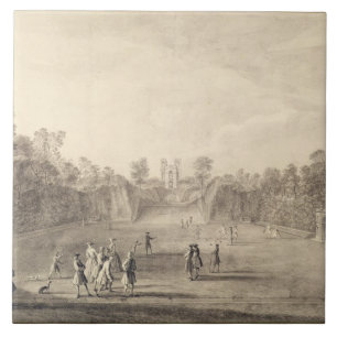 Carreau Bowling Green chez Claremont, 1738 (gravure)