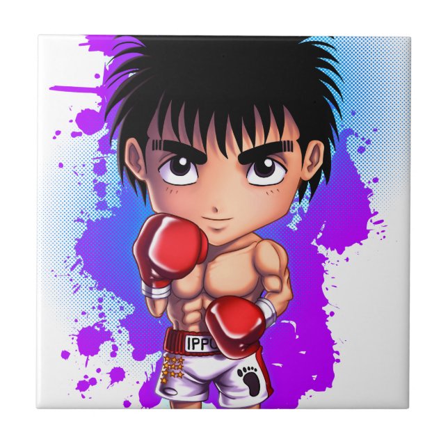 Carreau Boxe Guyboxer, boxer, chibi, manga, kickboxer, man (Devant)