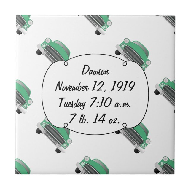 Carreau Boys Chambre Classique Cadeaux Voiture Sweet Green (Devant)