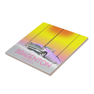 Carreau Bradenton Florida Classic voiture affiche de voyag