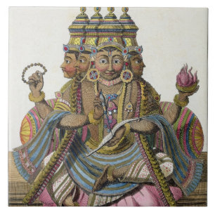 Carreau Brahma, un dieu indou de création, du 'voyage aux.