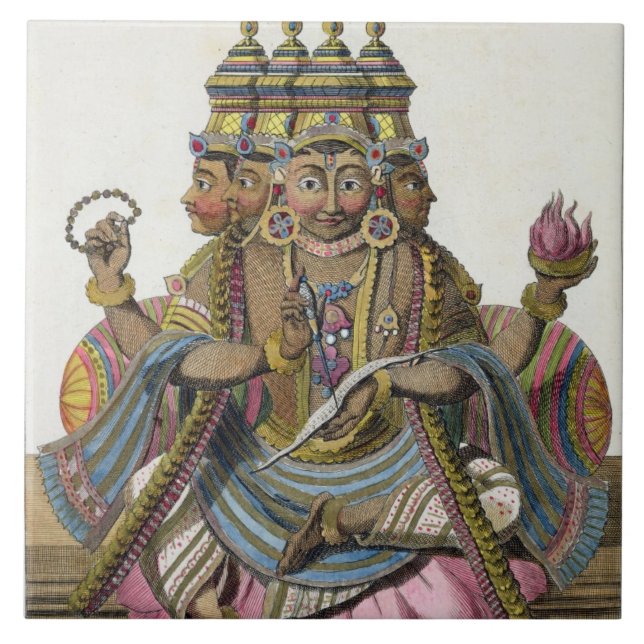 Carreau Brahma, un dieu indou de création, du 'voyage aux. (Devant)