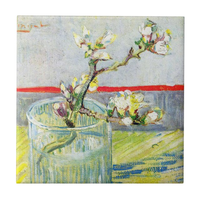 Carreau Branche d'amande en fleurs par Vincent van Gogh (Devant)