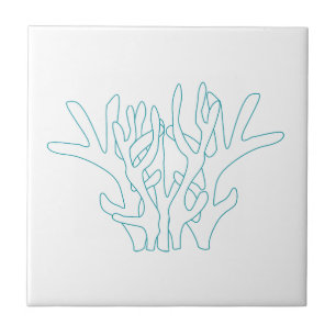 Carreau Branche de Corail Aqua Blanche