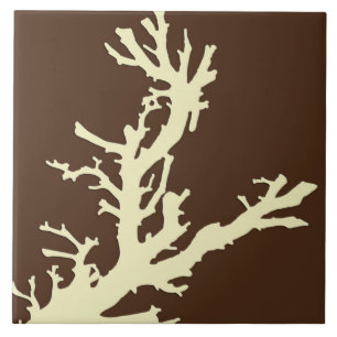 Carreau Branche de corail - marron cacao et beige