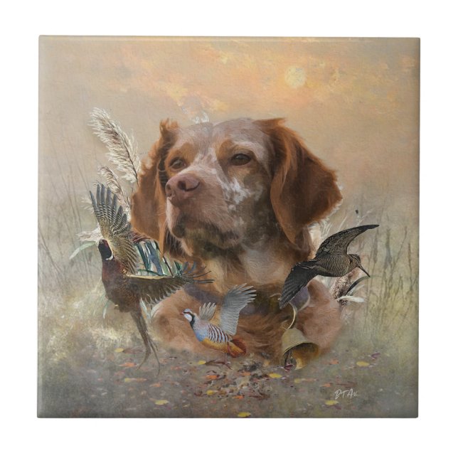 Carreau Bretagne française, Art de chasse aux oiseaux (Devant)