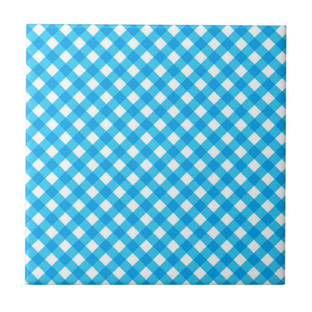 Carreau Bright Blue Gingham Pattern (Devant)