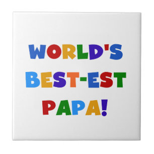 Carreau Bright Colours World's Best Papa Tshirts and Gifts