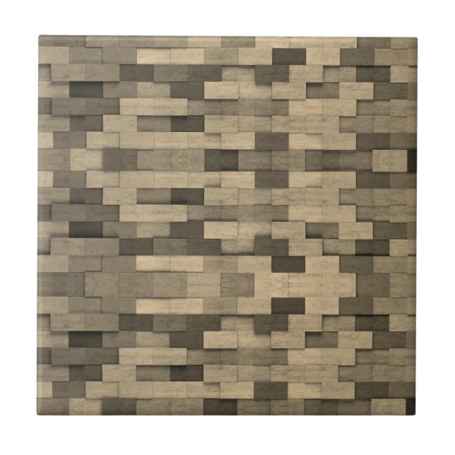 Carreau briques 3D couleur sable (Devant)
