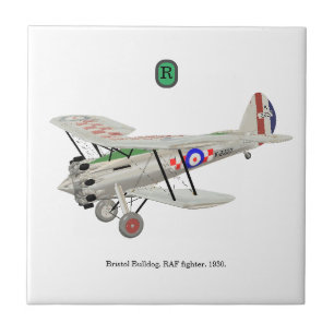Carreau Bristol Bulldog, biplan avec monogramme,