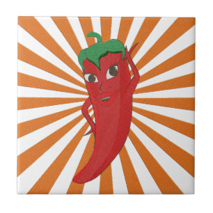 Carreau Broderie Red Hot Pepper Diva Faux
